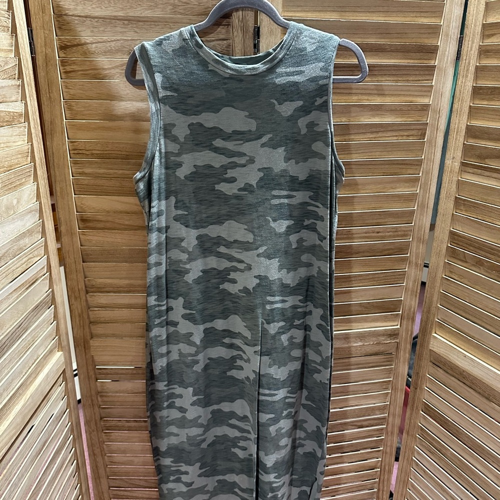 Universal Thread Sleeveless Jumpsuit in Brown Camouflage